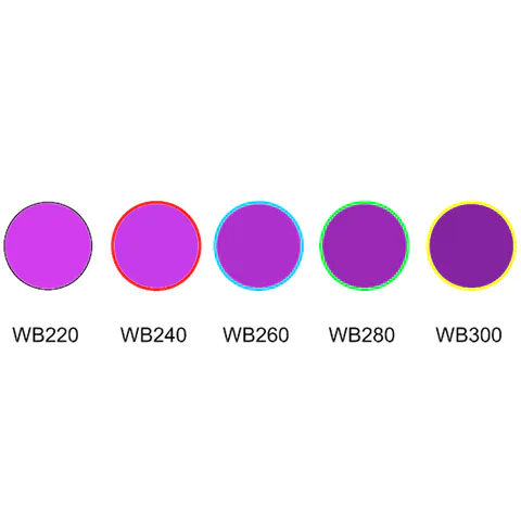 uviol glass UV colored glass Ultra violet Glass WB220 WB240 WB260 WB280 WB300