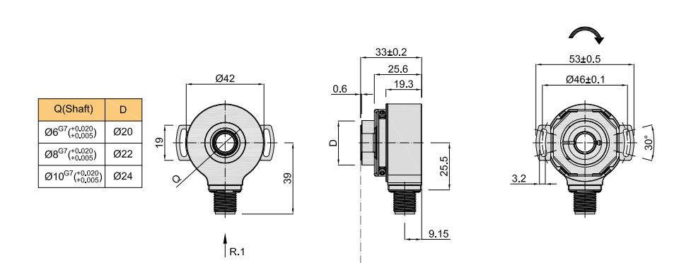 product-HENGXIANG-Absolute encoder for robotic SSI 17 -32bits absolute encoder KM42 inductive multit