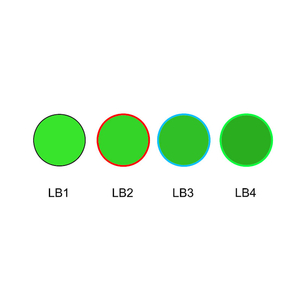 Green color glass selective absorption type optical filter LB1 LB2 LB3 LB4