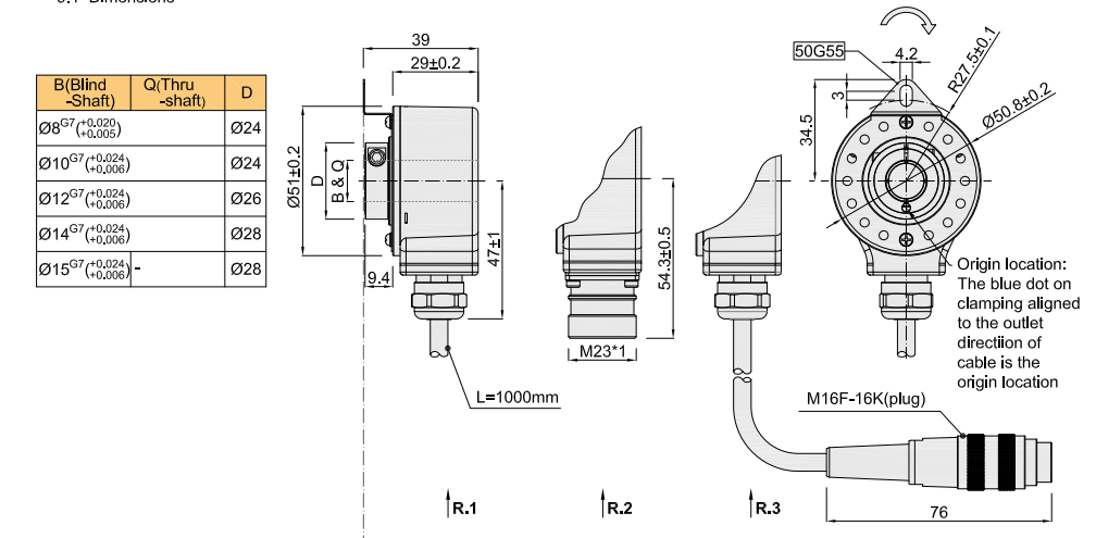 product-HENGXIANG-KJ50 Angel Sensor Hollow Shaft Absolute Encoder , Absolute Digital Encoder 1024PPR