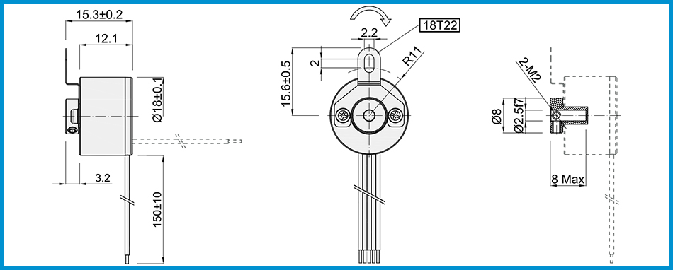 product-HENGXIANG-new product K18 mini hollow shaft rotary encoder 2048 uvw line sensor-img