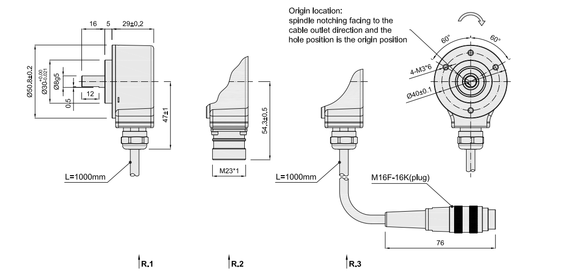 product-HENGXIANG-Solid Shaft Single Turn Absolute Encoder SJ50 Agray Code Angle Output CW Direction