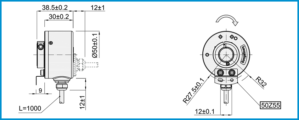 product-HENGXIANG-K50 Elevator Encoder 8192 resolution NPNPNP radial or axial incremental encoder 8