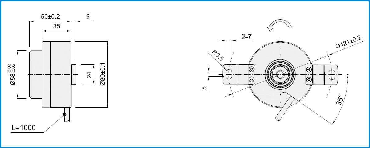 product-HENGXIANG-K80 rotary encoder position encoder outer dia 80mm thickness 50mm blind hole 10512