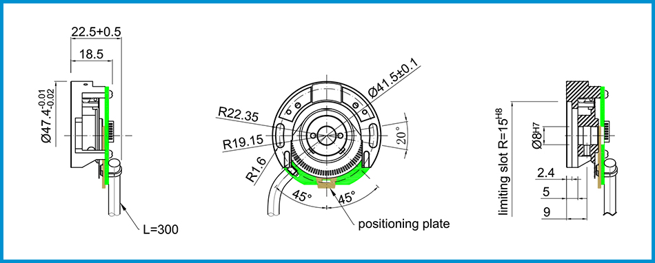 product-Z48 servo motor encoder ABZUVW 15-cord cable up to 2500ppr radial cable 300mm mounting hole -1