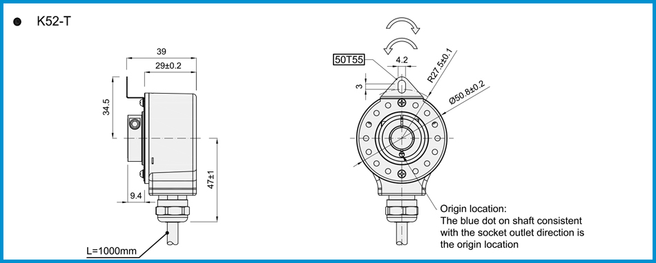 product-HENGXIANG-K52 incremental encoder radial M18 connector hollow shaft rotary encoder industria