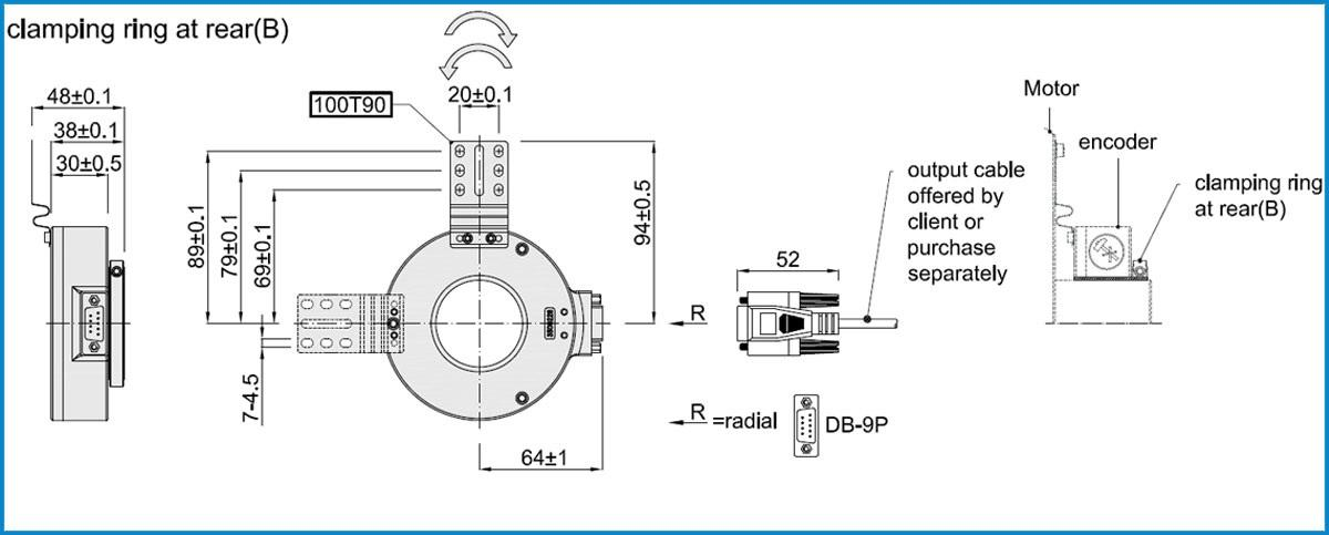 product-HENGXIANG-K100 CNC Encoder Radial 9-pin connector high resolution rotary encoder 48000 pulse