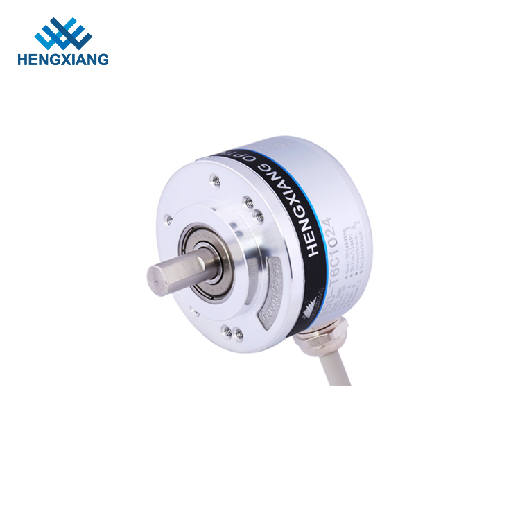 S50 rotary encoder Outer diameter 50mm 8mm solid shaft encoder with 8 pin connector 1024/1200/1440/2048/2500 resolution PNP output quadrature shaft encoder