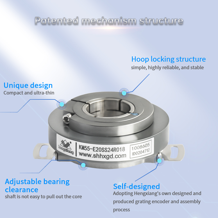 Hollow Shaft Rotary 19 Bits 32Bits single turn servo motor encoder KM55 CE marked absolute encoder for robot